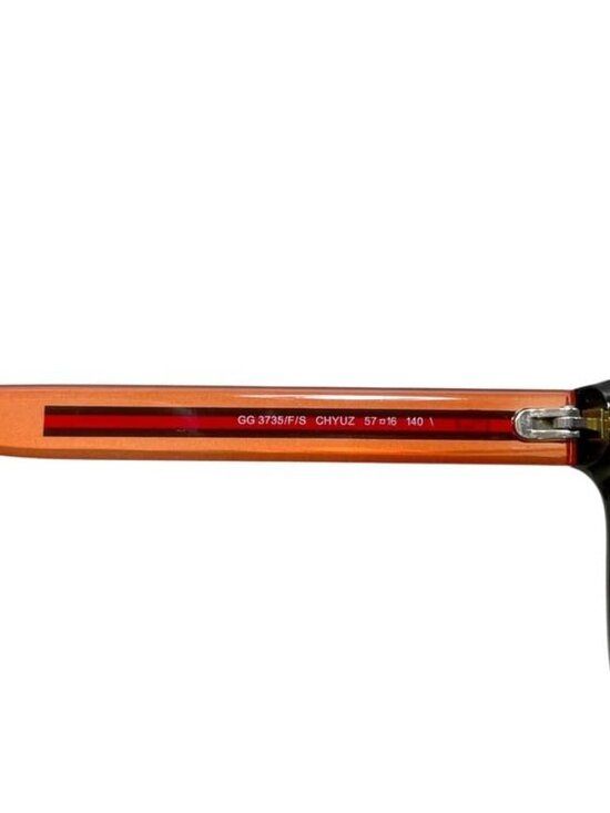 Gucci Sunglasses Mirror Orange Sherry Interlocking Lens Acetate Eyewear